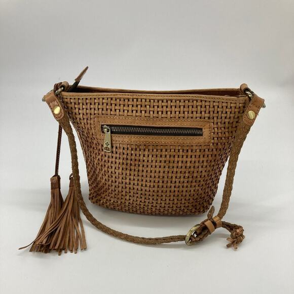Patricia Nash (SMALL) brown leather basket weave (ASIS) - Picture 1 of 10